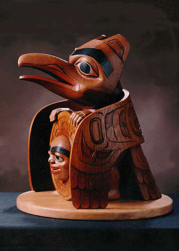 "Raven Steals the Sun": Cedar Carving #213 (24237 bytes)